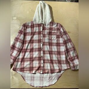 CURE Plaid Button-Up Hoodie 2XL (LP)